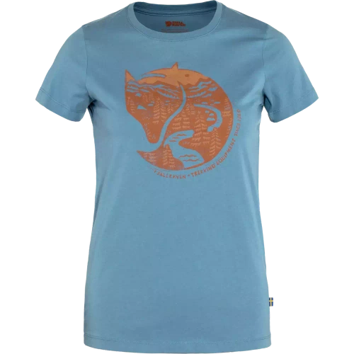 Koszulka Fjallraven Arctic Fox Print T-shirt W - Dawn Blue-Terracotta Brown
