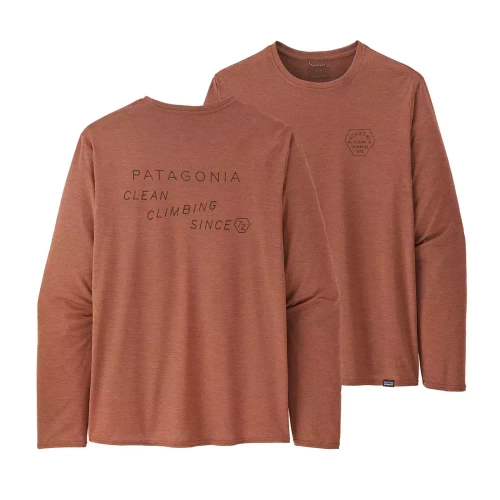 Koszulka Patagonia M's L/S Cap Cool Daily Graphic Shirt - Clean Climb Type: Sisu Brown X-Dye